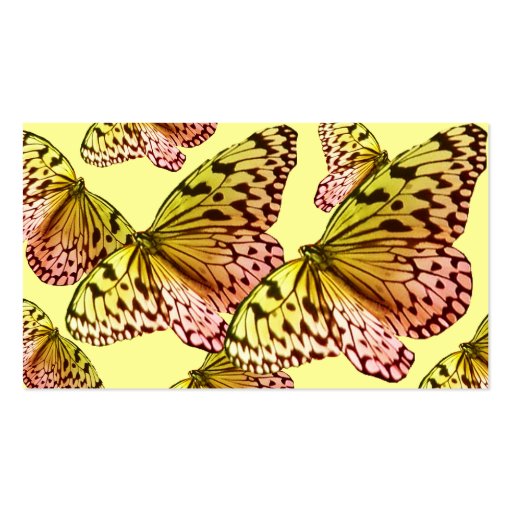 Yelllow Pink Butterfly Business Card (back side)