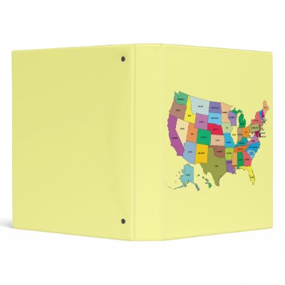 map of united states for kids. Yellow binder with US map.