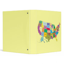Yello Binder with United States Map