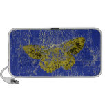Yello Butterfly on Blue Background Laptop Speakers