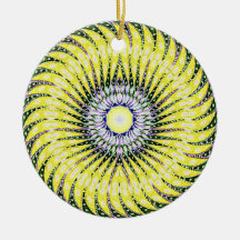 Yellow 2 Designs in 1 Christmas Ornament