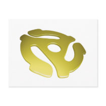 Yellow 3D 45 RPM Adapter postcards