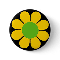 Yellow 60's Flower Power Pin
