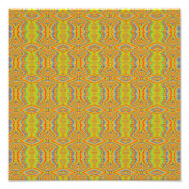 Yellow 60's Retro Fractal Pattern Photo