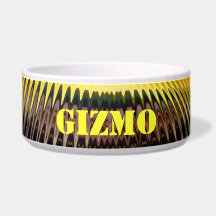 Yellow Abstract ~ Dog Bowl