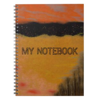 Yellow abstract landscape notebook
