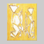 Yellow Abstract Line Art Couple Painting by MCB canvas prints