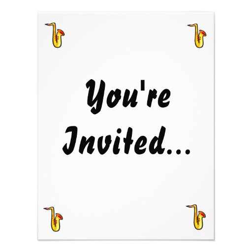 Yellow abstract sax graphic facing right saxophone announcements