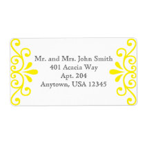 Yellow Address Sticker labels