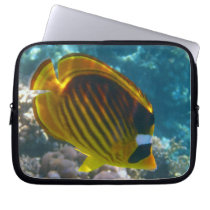 Yellow and Black Angel Fish Laptop Computer Sleeves