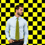 Yellow and Black Checkerboard Necktie