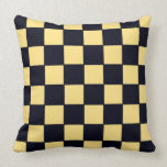 Yellow and Black Checkered Pillow pillows