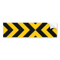 Yellow and Black Chevrons bumper stickers