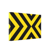 Yellow and Black Chevrons canvas prints