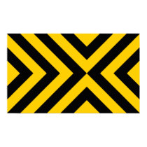 Yellow and Black Chevrons posters
