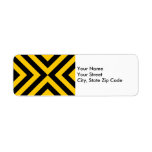 Yellow and Black Chevrons return address label