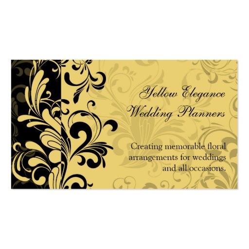 Yellow and Black Contemporary Swirl Business Card Templates (front side)