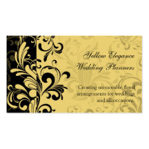 Yellow and Black Contemporary Swirl Business Card Templates