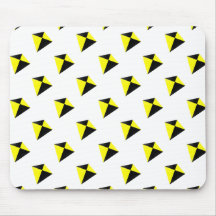Yellow and Black Diamond Kites Pattern Mousepad
