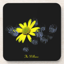 Yellow and Black Flower Coasters cork coasters