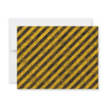 Yellow and Black Hazard Stripes Texture Personalized Invitations