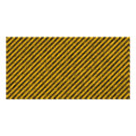 Yellow and Black Hazard Stripes Texture Photo Card Template