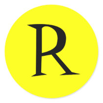 YELLOW AND BLACK INITIAL STICKER SEAL by Initialreaction YELLOW AND BLACK INITIAL STICKER SEAL