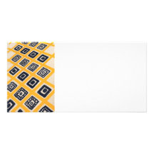 Yellow and Black Mexican Geometry Personalized Photo Card
