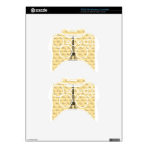Yellow and Black Paris Eiffel Tower Xbox 360 Controller Decal