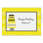 Yellow and Black Party Cake Greeting Card