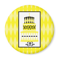 Yellow and Black Party Cake magnets