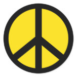 YELLOW AND BLACK PEACE SIGN STICKER YELLOW AND BLACK PEACE SIGN STICKER