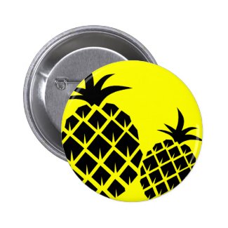 Yellow and Black Pineapples 2 Inch Round Button