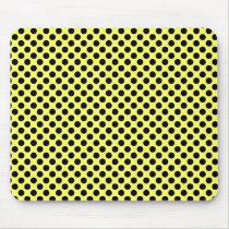 Yellow and Black Polka Dot Mousepad