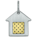 Yellow and Black Polka Dot Pattern. pet tags