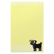 Yellow and Black Pug Stationery