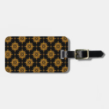 Yellow and Black Star Pattern Luggage Tags