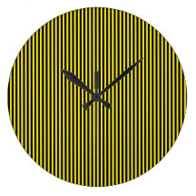 Yellow and Black Stripes Clock