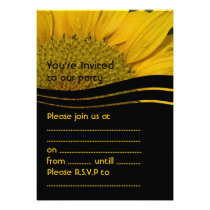 Yellow and Black Sunflower Personalized Invite