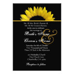 Yellow and Black Sunflower Wedding Felt Paper Custom Announcement