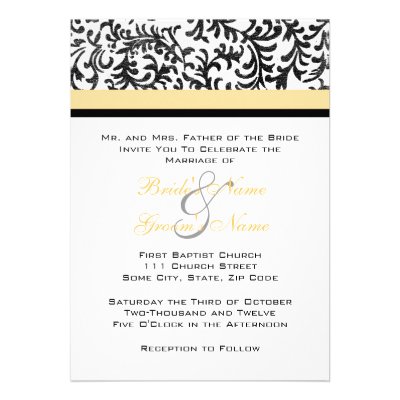 Yellow and Black Wedding Invitation