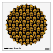 Yellow and Black Zombie Apocalypse Pattern Wall Skins