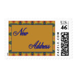 yellow and blue address stamps