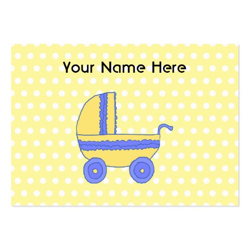 Yellow and Blue Baby Stroller. Business Card