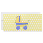 Yellow and Blue Baby Stroller. Rack Cards