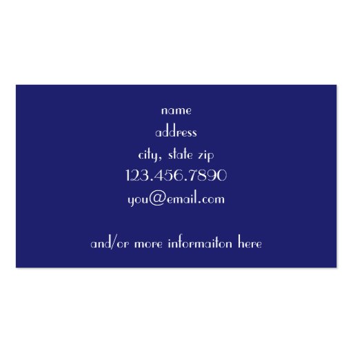 Yellow and Blue Damask Business Card (back side)