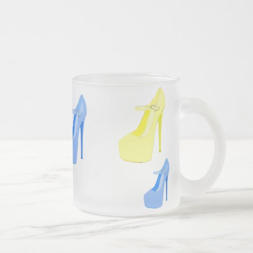 Blue and Yellow High Heel Shoes Coffee Mug