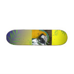 yellow and blue macaw parrot skate board deck