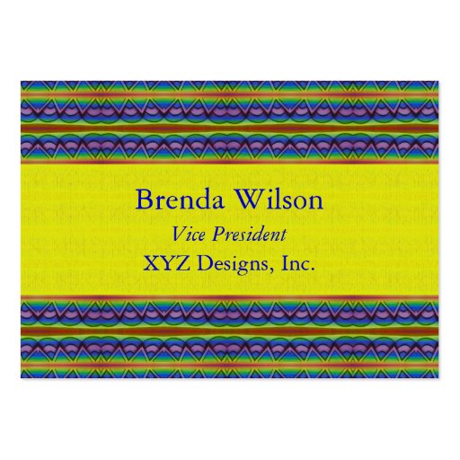 yellow and blue pattern business card template (front side)
