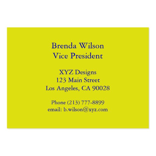 yellow and blue pattern business card template (back side)